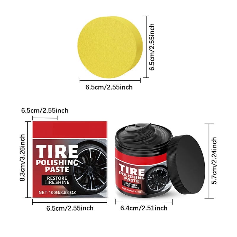 ✨ Tire Shine Balm with Sponge – Deep Black Tire Finish