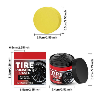 ✨ Tire Shine Balm with Sponge – Deep Black Tire Finish