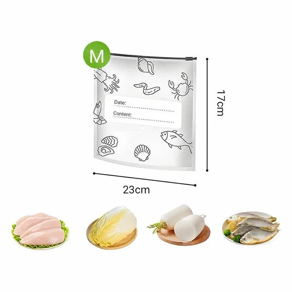 Reusable Foil Zip Lock Vacuum Food Storage Bag(Pack of 20)