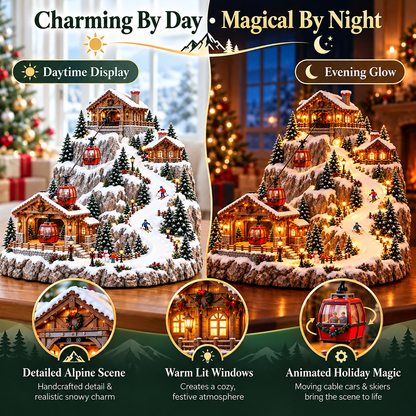 🎄🚡 Animated Christmas Ski Village with Moving Cable Cars ✨🍀