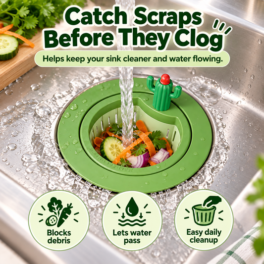 🌵 Cactus Sink Strainer Basket – Catch Food Scraps, Keep Drains Clear 💧🍀