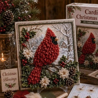 🎄 3D Christmas Fabric Poke Art Kit