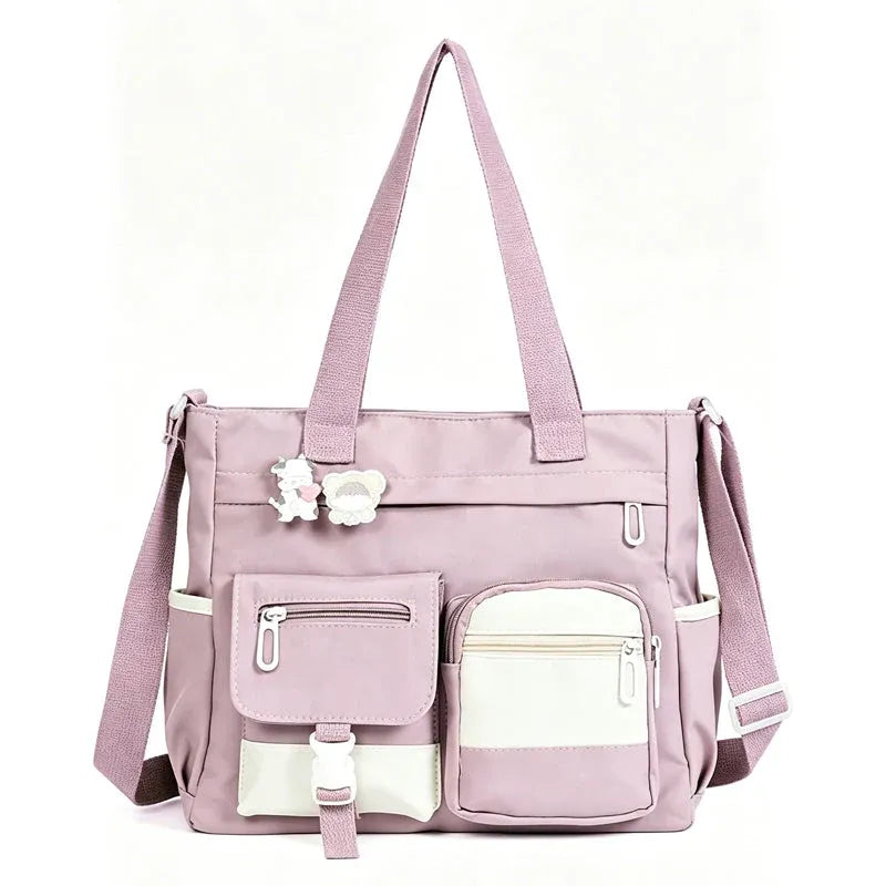 ✨ Everyday Convenience | Large-Capacity Multi-Pocket Canvas Tote Bag