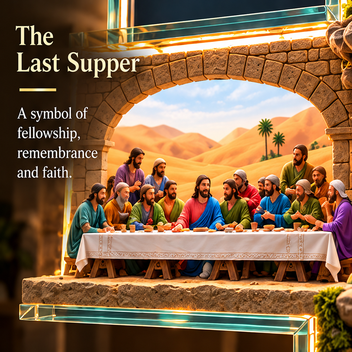 🙏✝️ The Story of Jesus LED Cross Lamp ✨ 6 Biblical Scenes & Meaningful Christian Gift❄️
