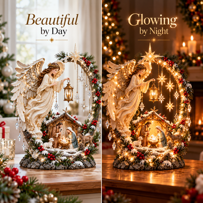 ✨ LAST DAY 49% OFF🔥 Light From Heaven Angel Nativity Christmas Centerpiece ✝️❄️