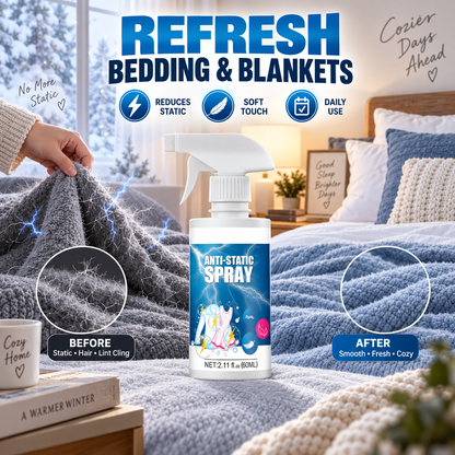 ANTI-STATIC SPRAY – CLOTHES, SWEATERS, DOWN JACKETS, BLANKETS & HAIR STATIC CONTROL SPRAY