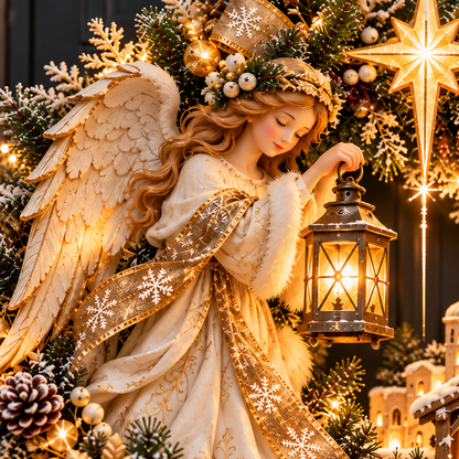 🔥 Last Day 50% Off 🔥✝️ Angel Bethlehem Welcome™ – Lighted Nativity Christmas Door Wreath