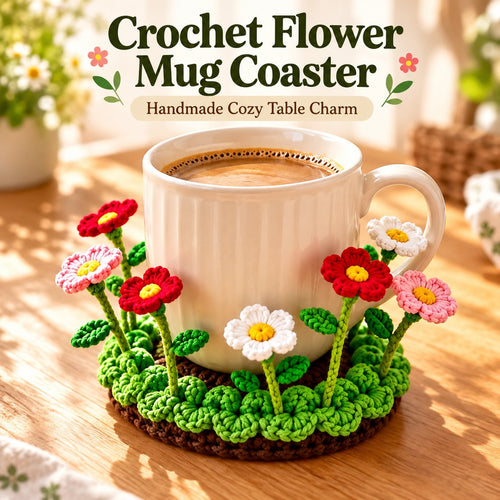 Handmade Crochet Floral Coaster | Everlasting Table Art 🌸