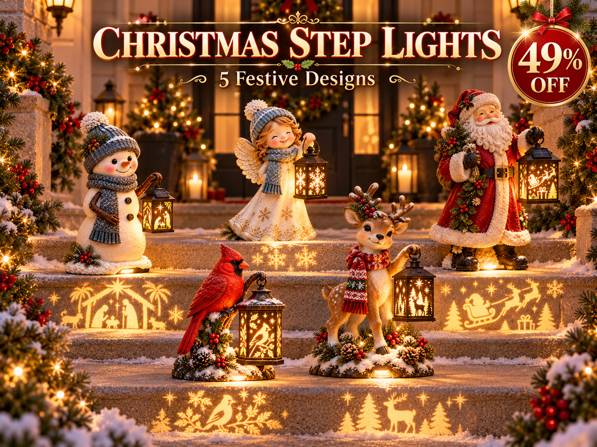 ⛄ Last Day 49% Snowman Nativity Glow™✨ – Solar Christmas Step Light with Holy Family Projection