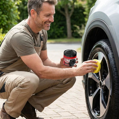 ✨ Tire Shine Balm with Sponge – Deep Black Tire Finish