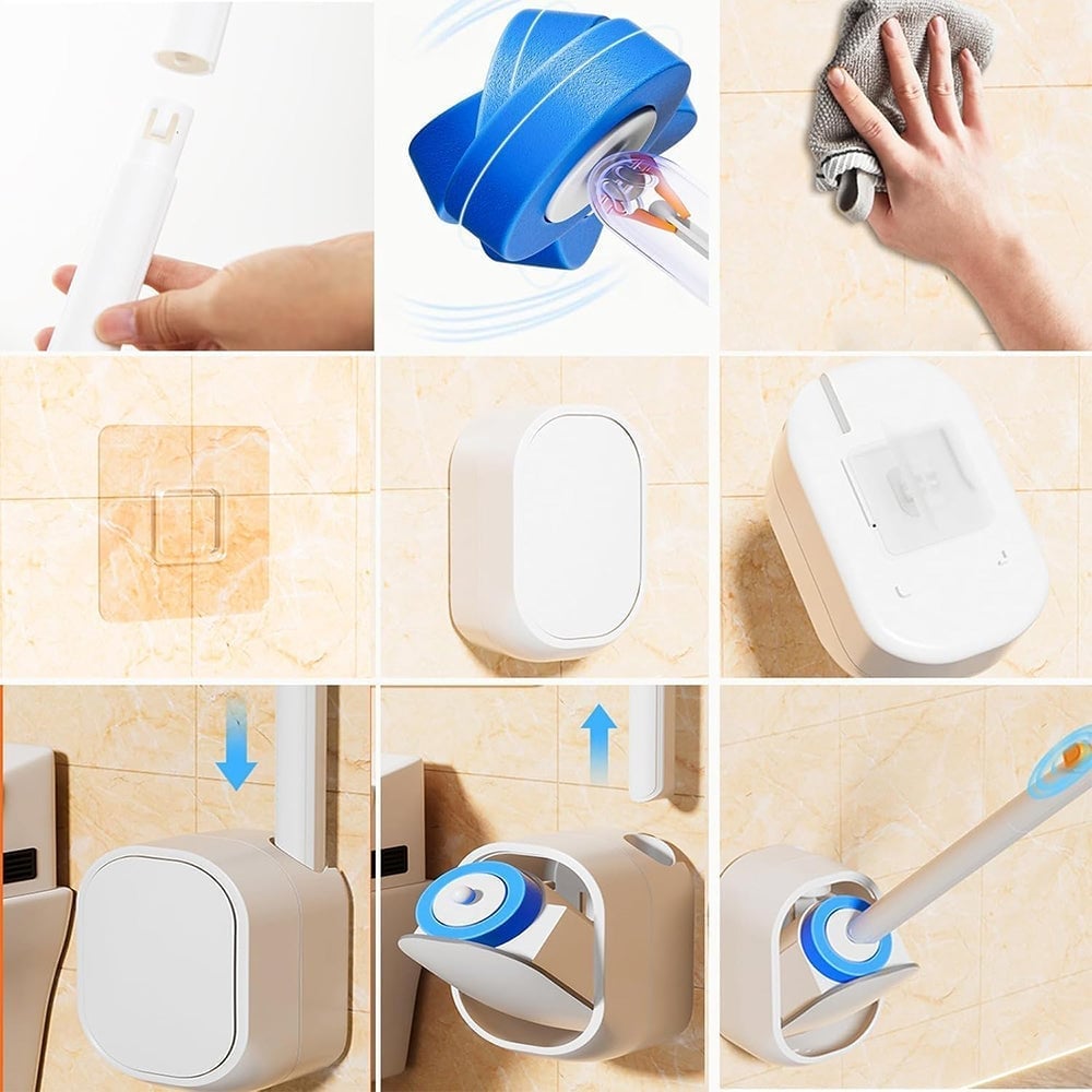 Hands-Free Flip-Top Disposable Toilet Brush⏳