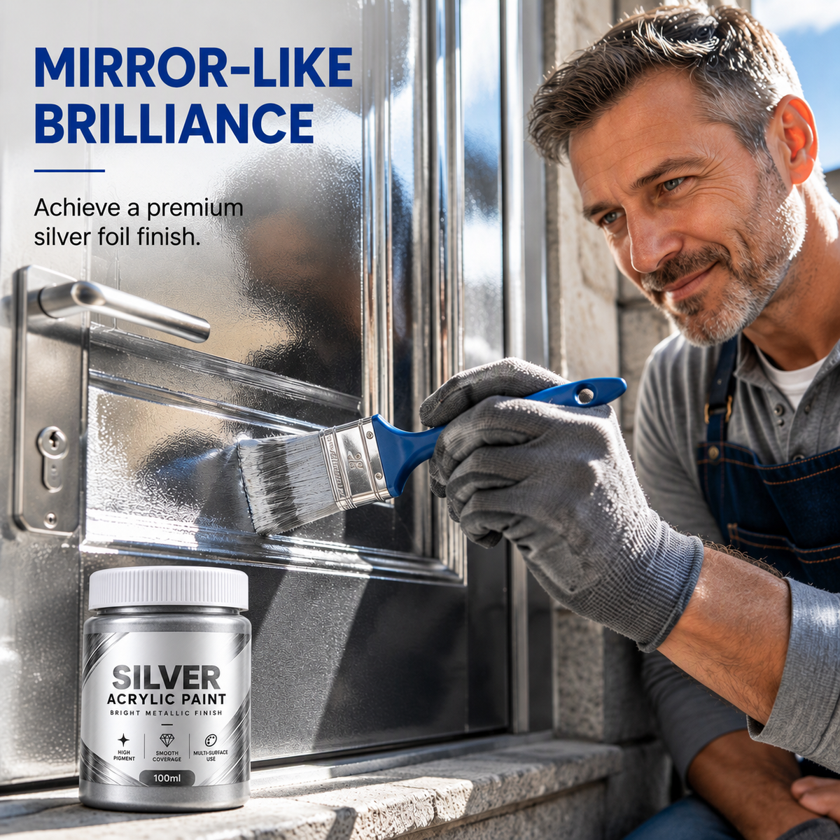 Water Based Metallic Silver Outdoor Anti Rust for Metal Renovation⏳