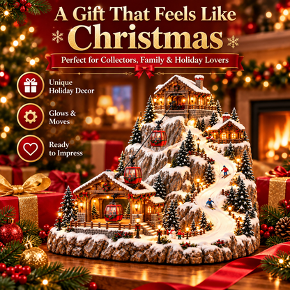 🎄🚡 Animated Christmas Ski Village with Moving Cable Cars ✨🍀