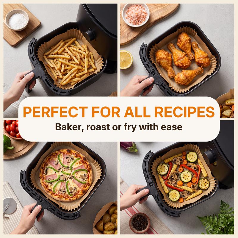 Examples of meals prepared in air fryer paper liners