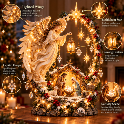 ✨ LAST DAY 49% OFF🔥 Light From Heaven Angel Nativity Christmas Centerpiece ✝️❄️