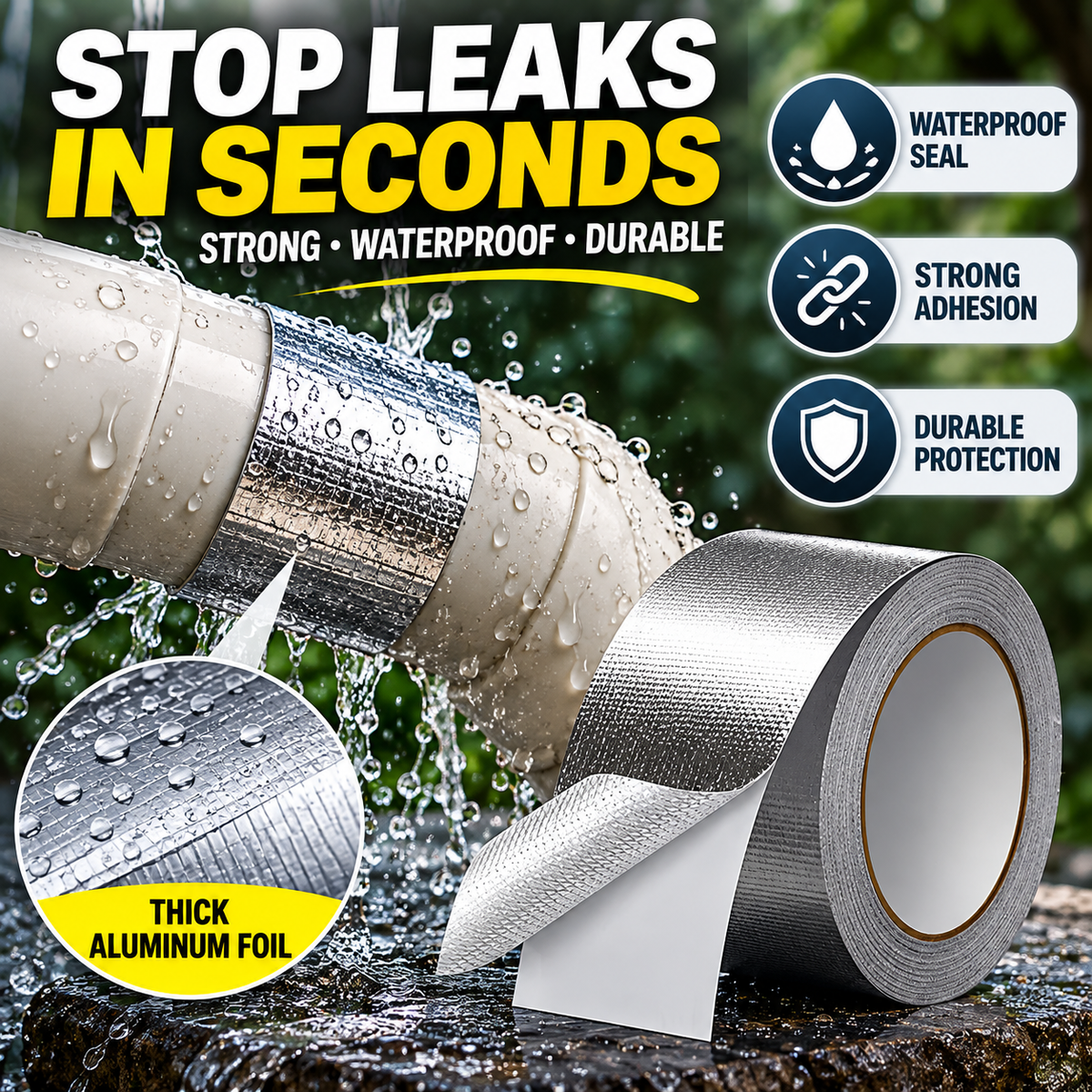 High-Temperature Resistant Fireproof Aluminum Foil Tape🍀