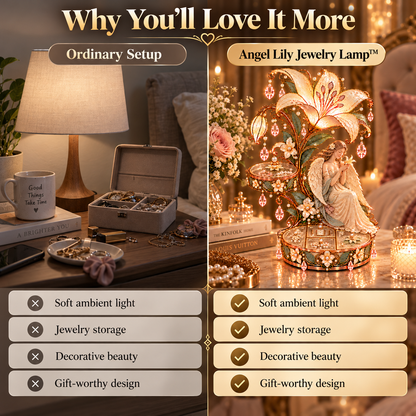 🌸 Angel Lily Treasure Lamp™ – Double-Layer Jewelry Storage with Warm Glow❄️