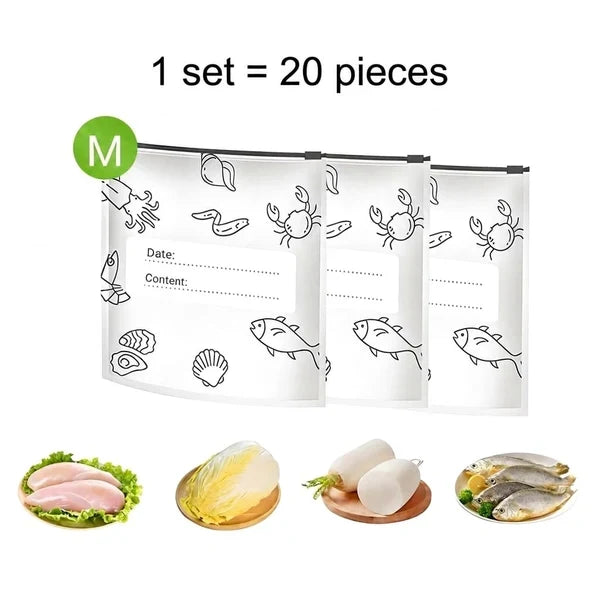 Reusable Foil Zip Lock Vacuum Food Storage Bag(Pack of 20)