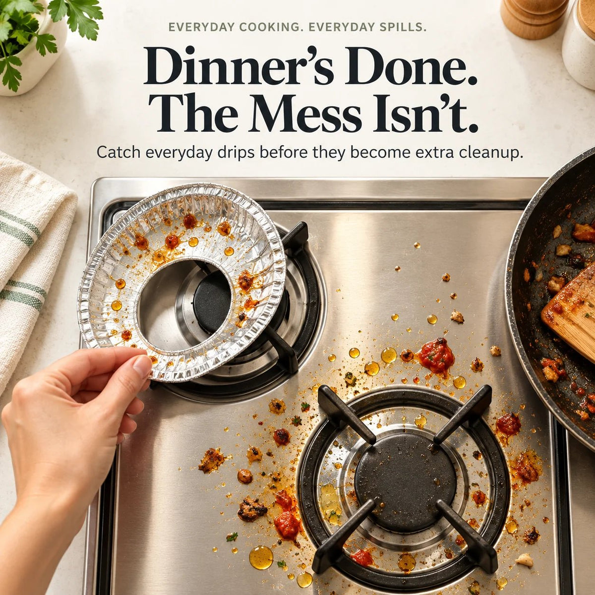 ✨ Trim-to-Fit Gas Stove Liners – Less Mess, Less Scrubbing