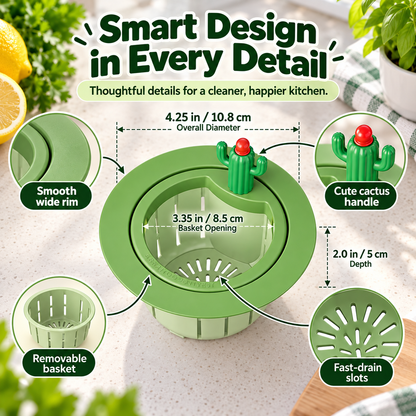 🌵 Cactus Sink Strainer Basket – Catch Food Scraps, Keep Drains Clear 💧🍀
