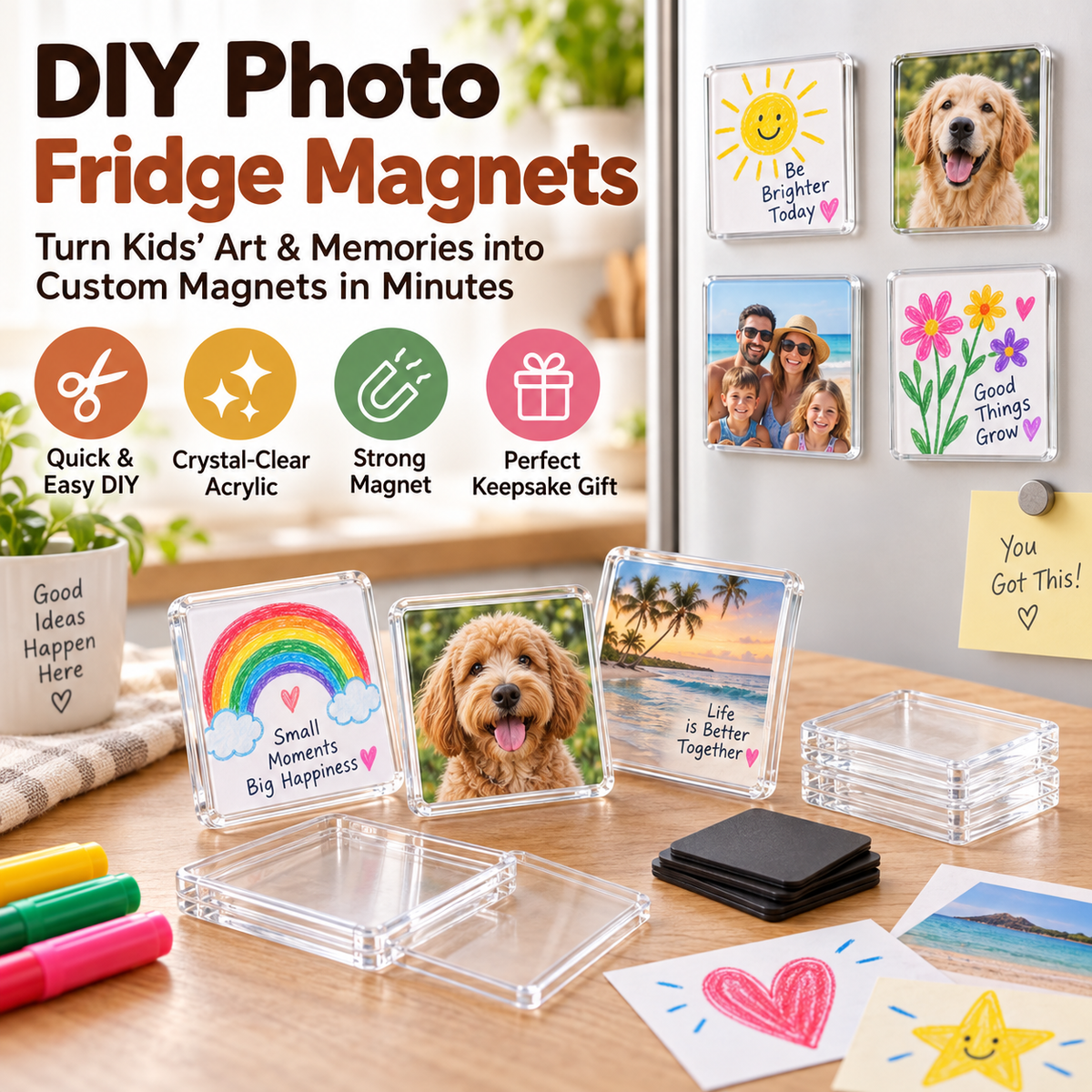 Easy DIY Photo Magnets🍀