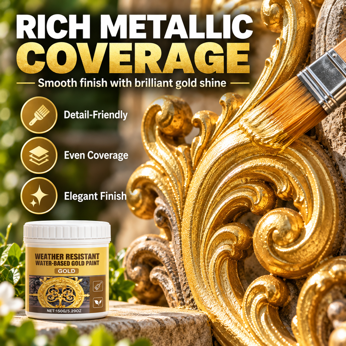 💥HOT SALE🔥Water-Based Weather-Resistant Gold Paint🍀