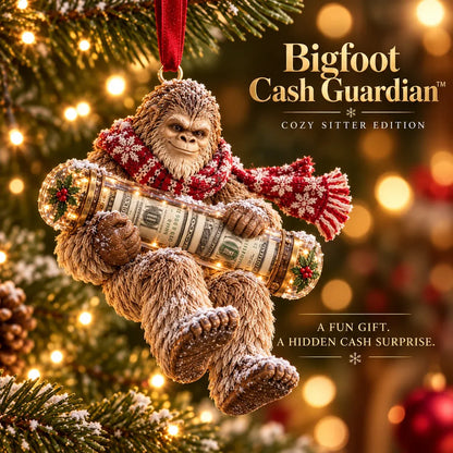 🎄👣 Bigfoot Cash Gift Ornament – 15 Holiday Styles