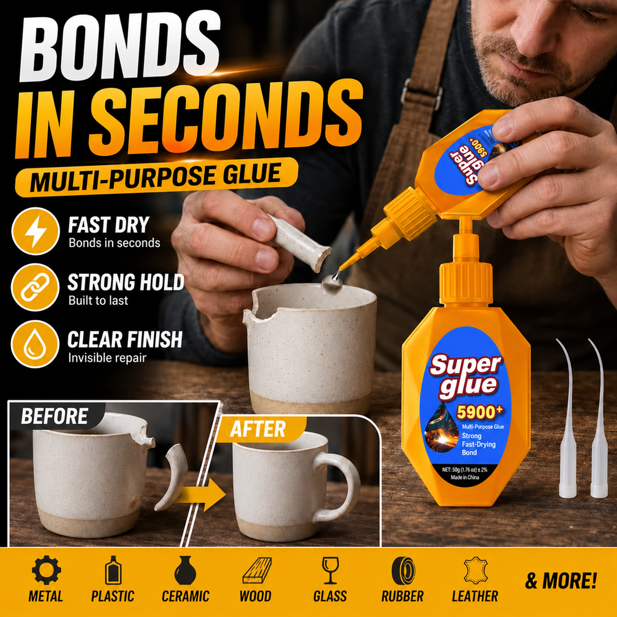 🔧 Quick-Dry Super Glue – Strong Bonds for Everyday Repairs❄️