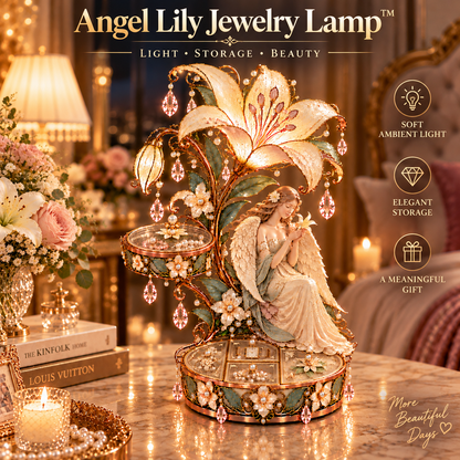 🌸 Angel Lily Treasure Lamp™ – Double-Layer Jewelry Storage with Warm Glow❄️
