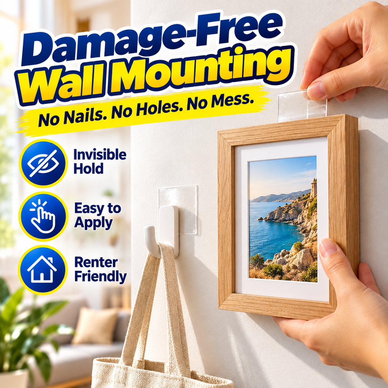 Nano Tape wall mounting demonstration