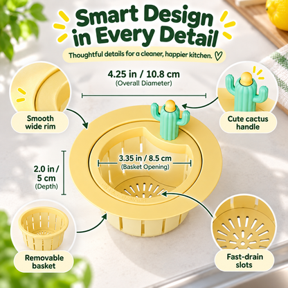 🌵 Cactus Sink Strainer Basket – Catch Food Scraps, Keep Drains Clear 💧🍀