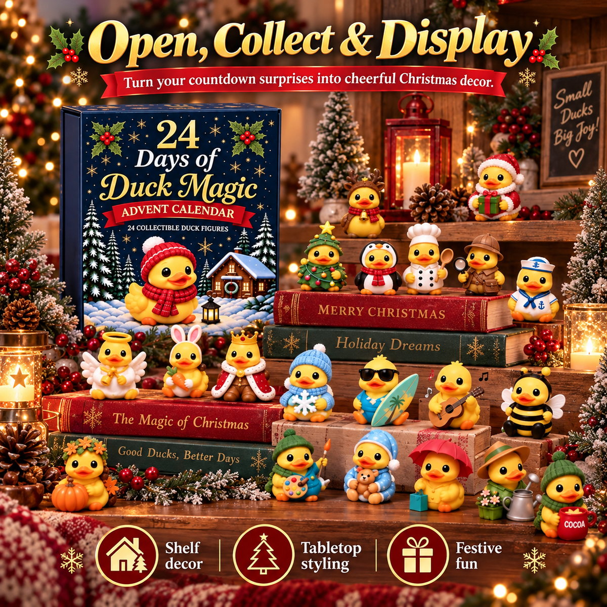 🦆🎄Christmas 24 Days of Duck Magic Collectible Figures - Duck Magic Advent Calendar🍀