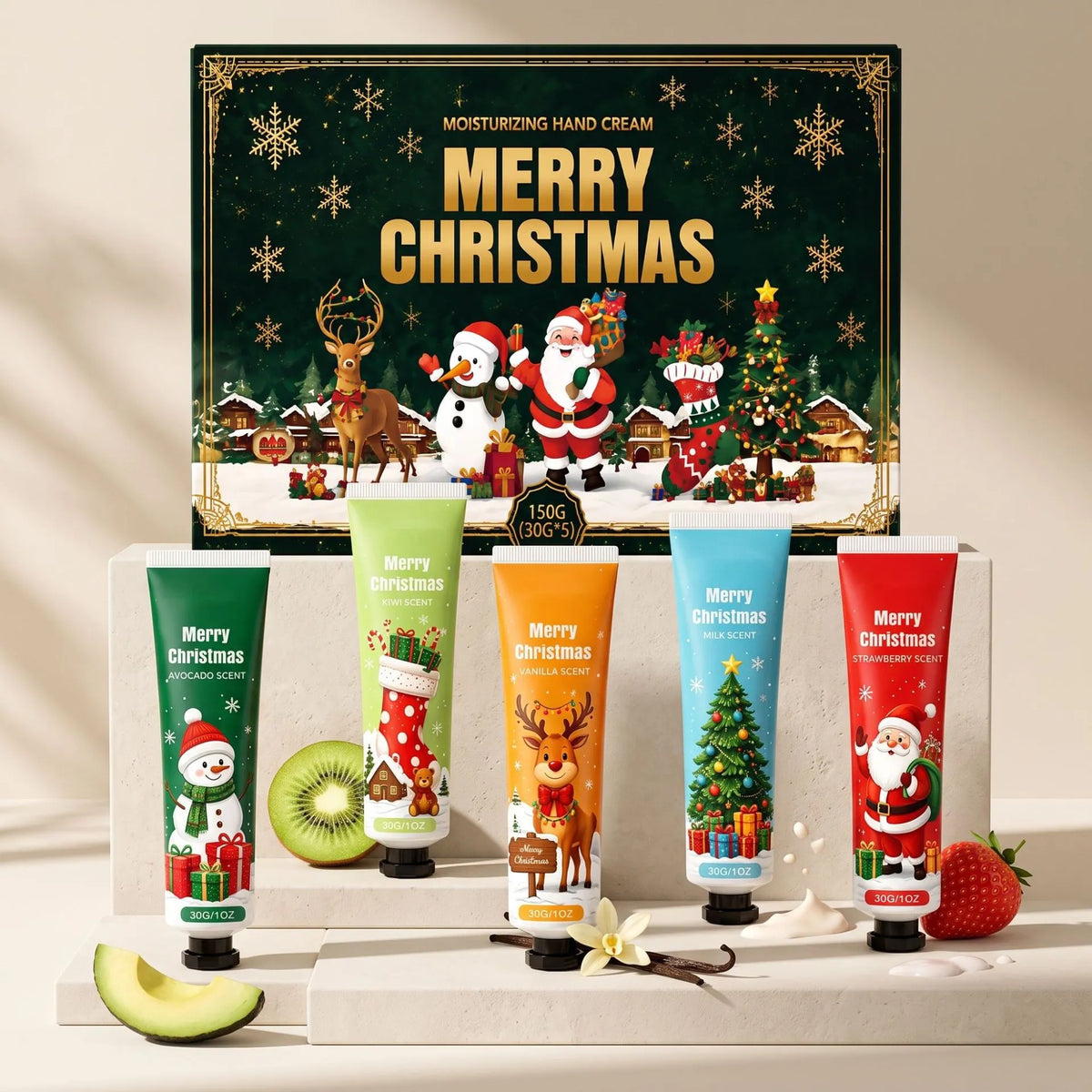 Christmas Hand Cream Gift Set Hand Cream for Women Scented Hand Lotion for Dry Cracked Hands Moisturizing Hand Care Cream Travel Size