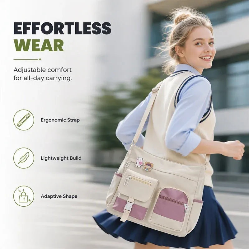 ✨ Everyday Convenience | Large-Capacity Multi-Pocket Canvas Tote Bag