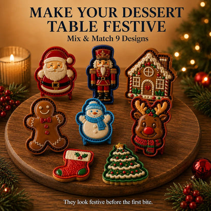 🎄Only $9.99 Last Day Promotion!🍪Christmas Baking Moulds – 9 Festive Designs 🎄