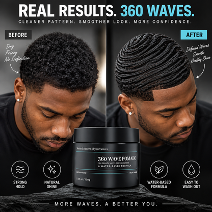 💈✨360 Wave Pomade – Medium Hold & High Shine for Defined Waves 🍀