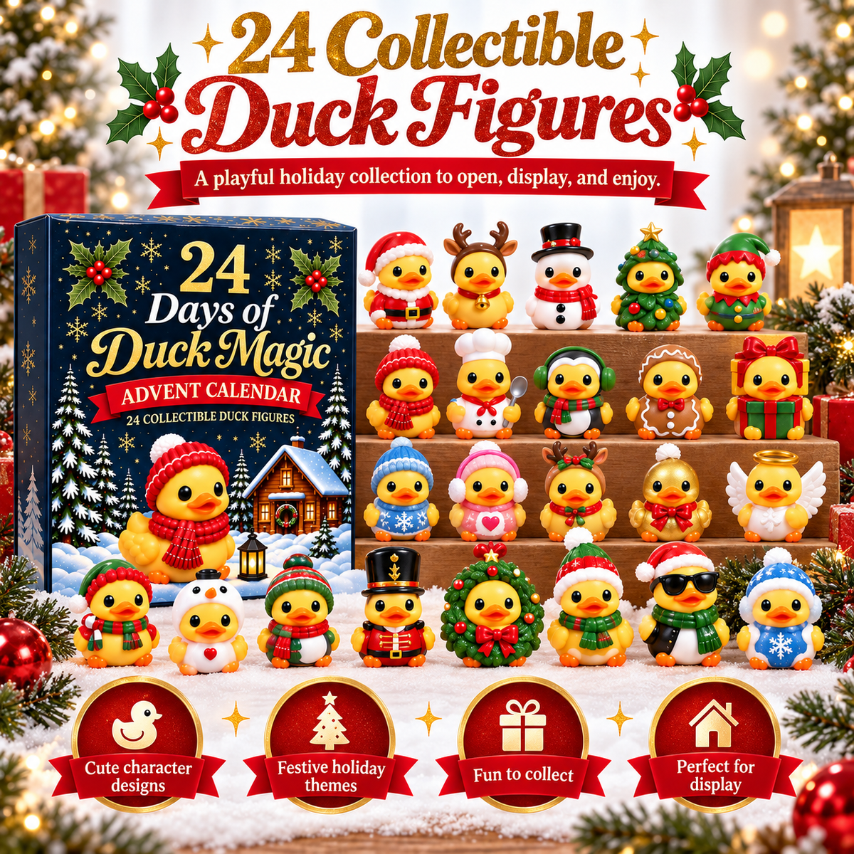 🦆🎄Christmas 24 Days of Duck Magic Collectible Figures - Duck Magic Advent Calendar🍀