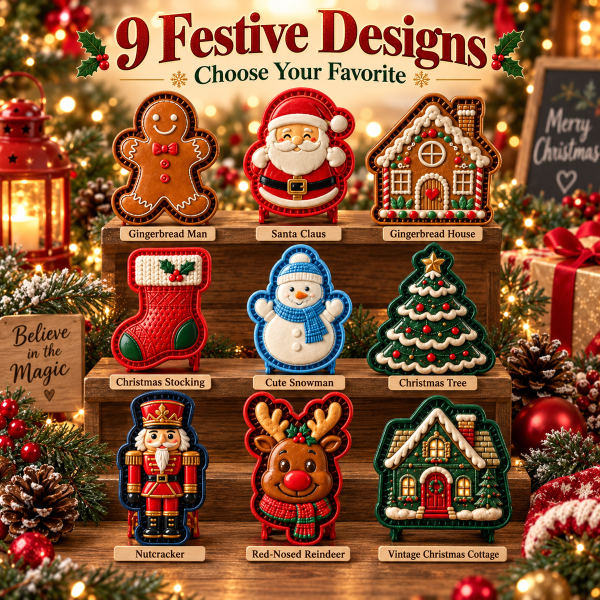 🎄 Last Day Promotion!🍪Christmas Baking Moulds – 9 Festive Designs 🎄🍀