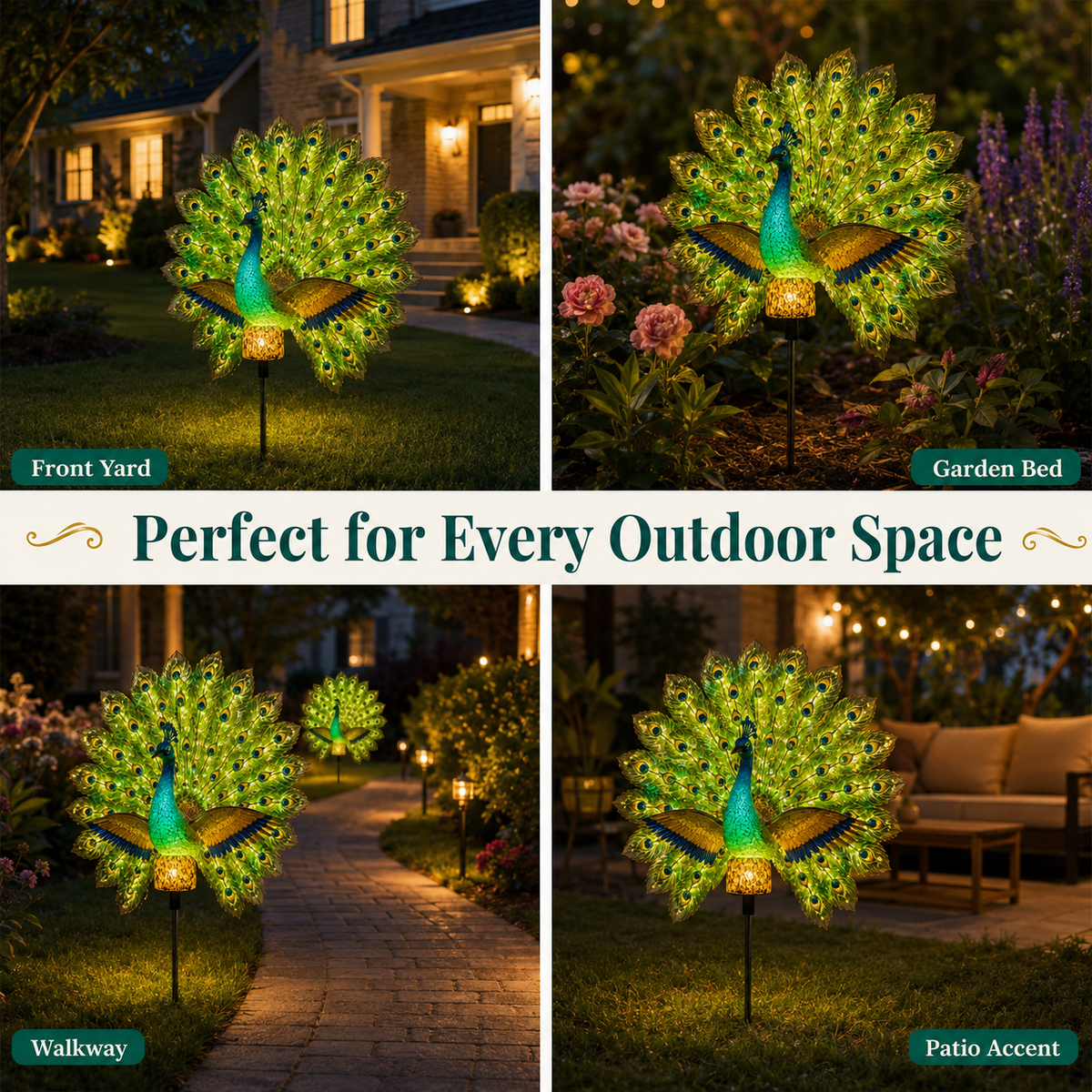 🦚✨Solar Peacock Garden Sculpture
