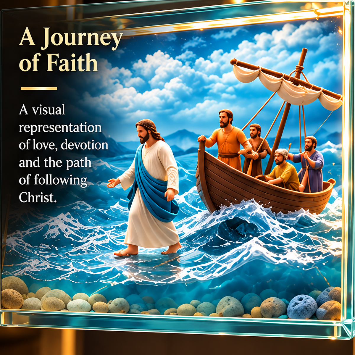 🙏✝️ The Story of Jesus LED Cross Lamp ✨ 6 Biblical Scenes & Meaningful Christian Gift❄️