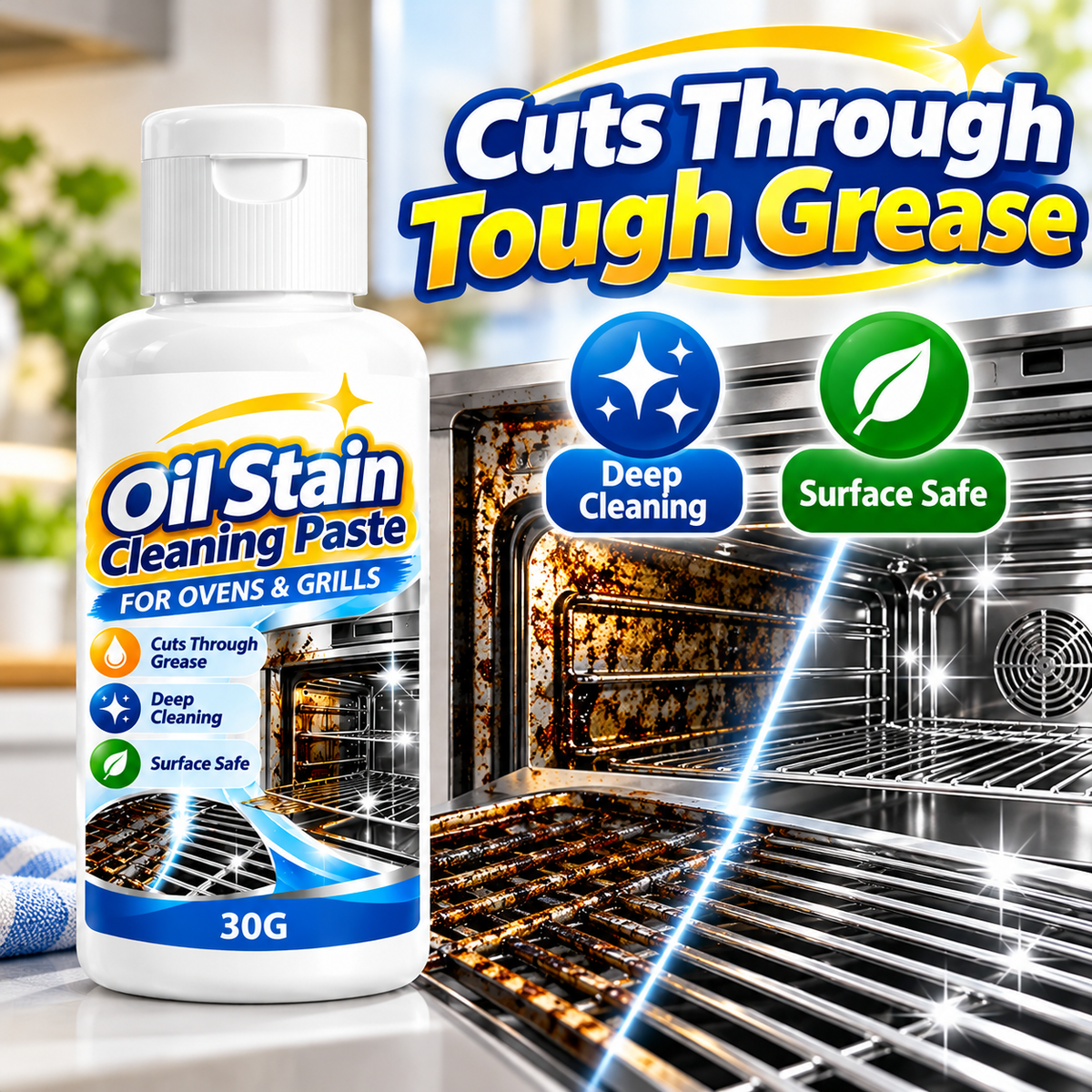 🧽🔥 Heavy-Duty Kitchen Grease Remover – Easily Clean Stubborn Grease!🍀