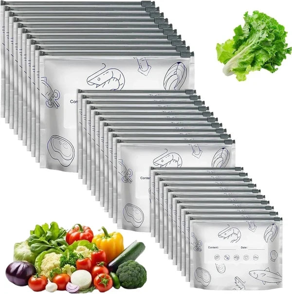 Reusable Foil Zip Lock Vacuum Food Storage Bag(Pack of 20)