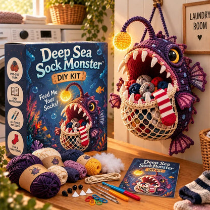 🔥Limited time 49% OFF🧦 DIY Crochet Animal Sock Holder Kit  🦈🐊