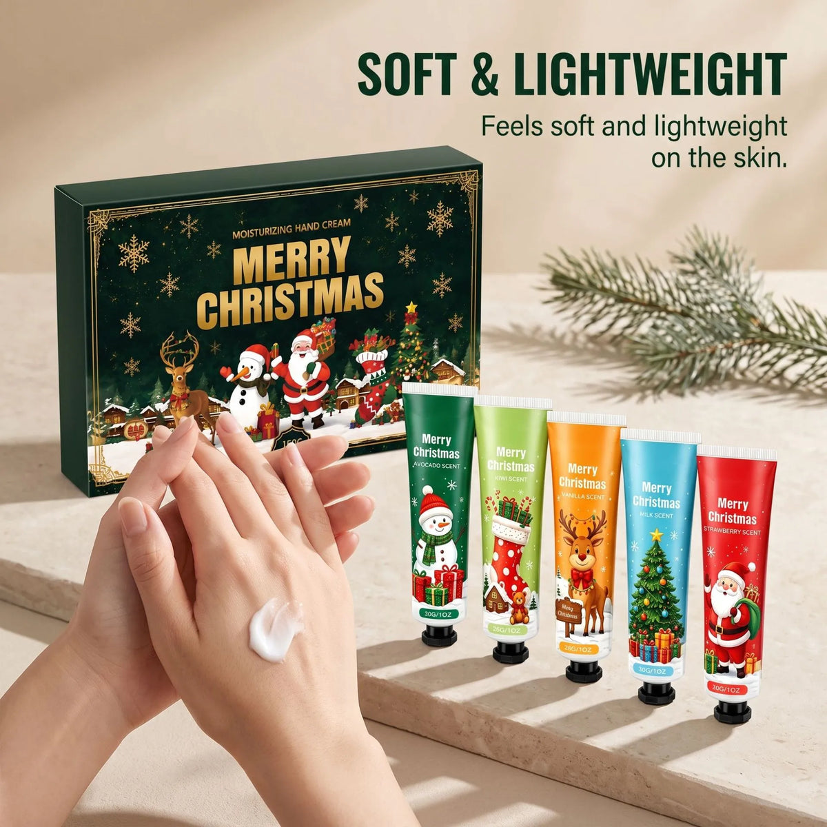 Christmas Hand Cream Gift Set Hand Cream for Women Scented Hand Lotion for Dry Cracked Hands Moisturizing Hand Care Cream Travel Size