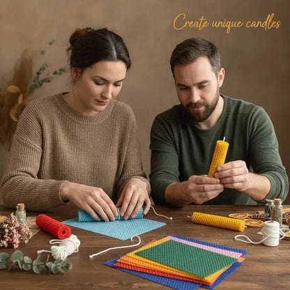 🌈DIY Beeswax Candle Making Kit (12-Piece Set) – Create Your Own Cozy Glow!✂️