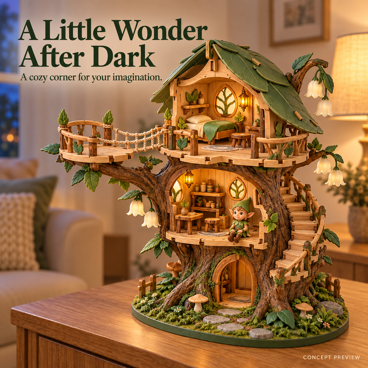 Enchanted Treehouse – DIY Miniature Fairy House Play set✨