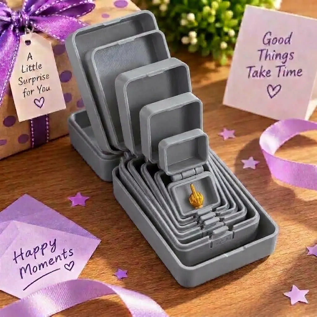 🎁 6-Layer Nesting Prank Gift Box | Pick Your Surprise: Middle Finger, Spider or Number 67