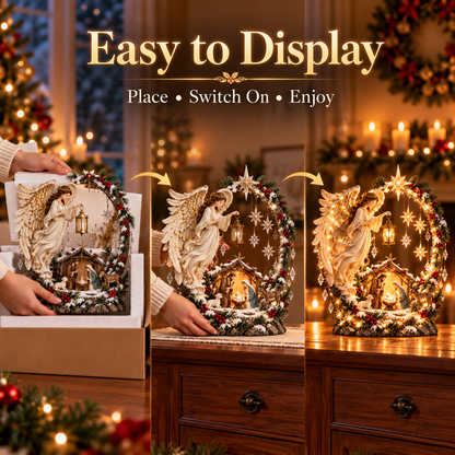 ✨ LAST DAY 49% OFF🔥 Light From Heaven Angel Nativity Christmas Centerpiece ✝️❄️