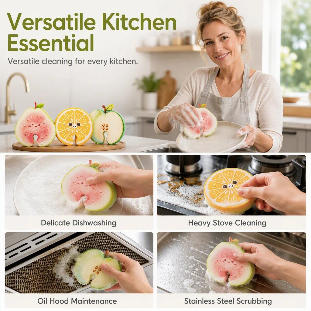 🥗✨Cute fruit-shaped dishwashing sponge brush⏳