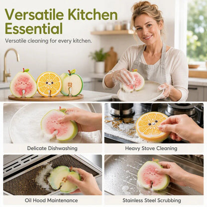 🥗✨Cute fruit-shaped dishwashing sponge brush⏳